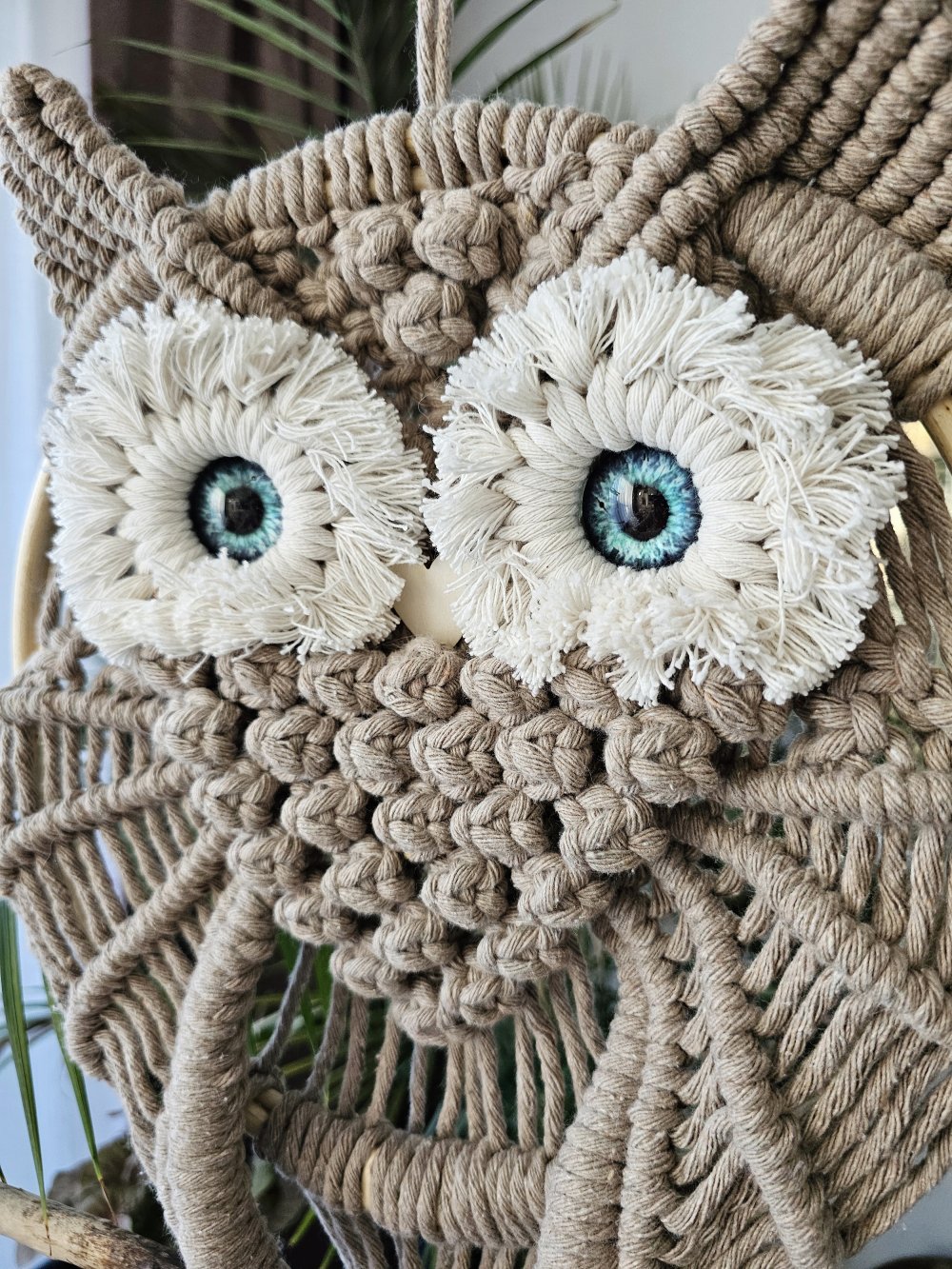 Große Makramee Macrame Eule Baumwolle Handmade Unikat