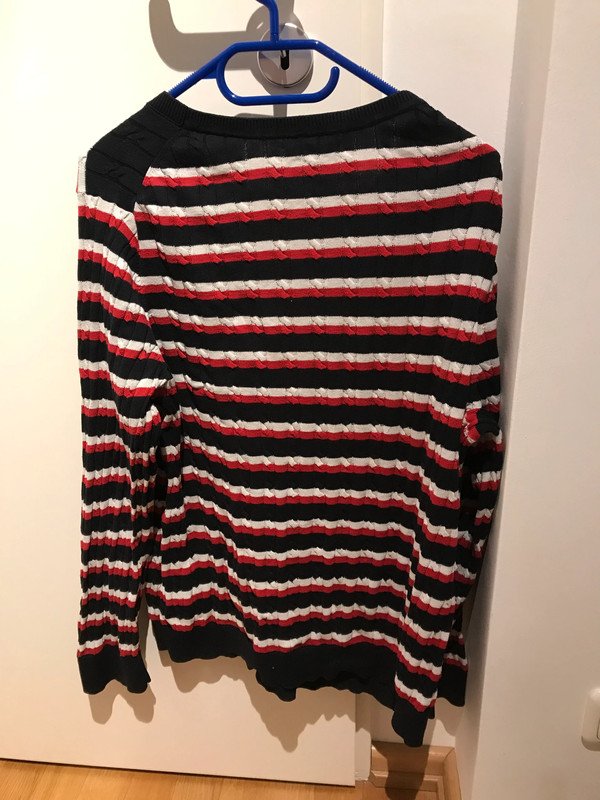 Tommy Hilfiger Pullover – Gestreift in Rot, Blau und Weiß – Größe XXL – Gebraucht