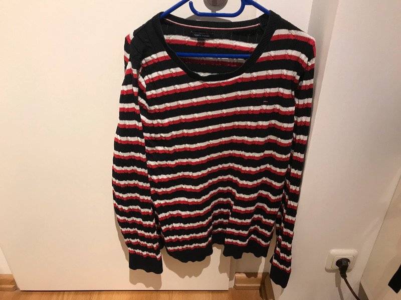 Tommy Hilfiger Pullover – Gestreift in Rot, Blau und Weiß – Größe XXL – Gebraucht