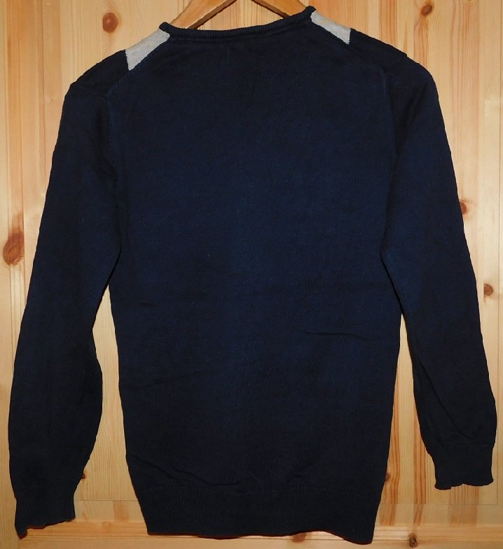 Gr.152 Pullover grau blau grün Rauten