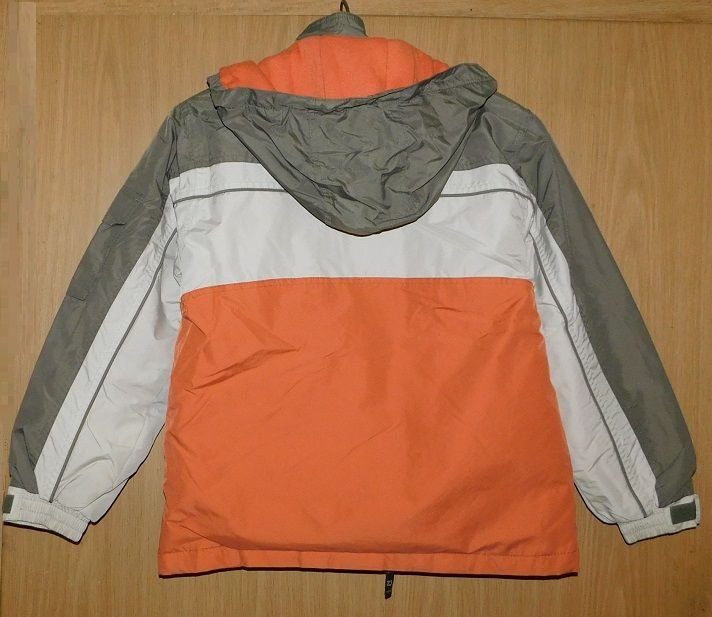 Gr.146 Anorak warm orange mit khaki und beige