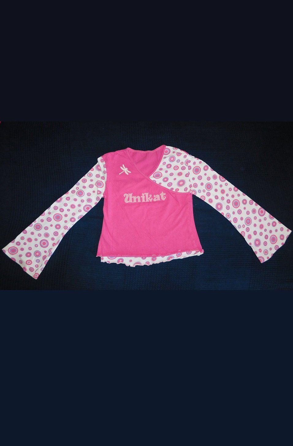Gr.122 Shirt Lagenlook pink rosa Plott: unikat - Handarbeit