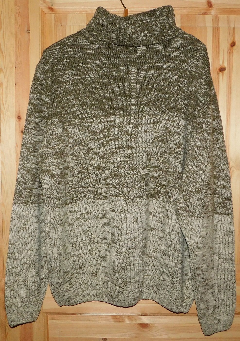 Gr.XXL Rollkragenpullover warm khaki/braun beige mit Wollanteil