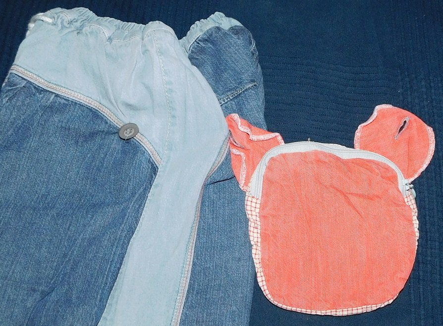 Hollandmode Schlaghose / Jeans Gr.116 mit TeddyTasche - Ragazza FadeOut