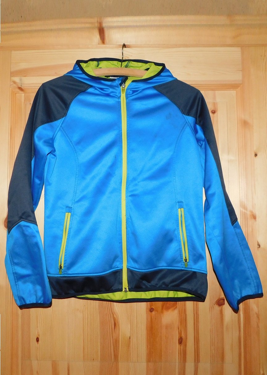 Gr.164 Softshell-Jacke blau gelb
