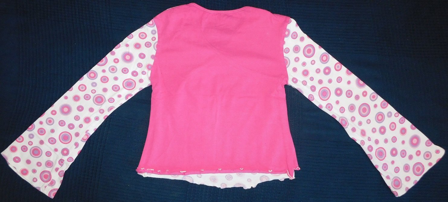 Gr.122 Shirt Lagenlook pink rosa Plott: unikat - Handarbeit