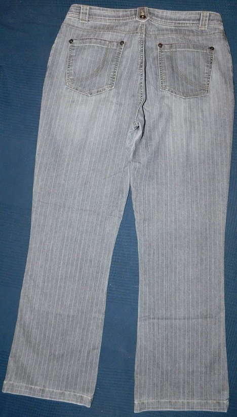 Gr.42/44 / W 34 L 32 Jeans grau mit dezenten Streifen High Waist - Cecil Style: Henna