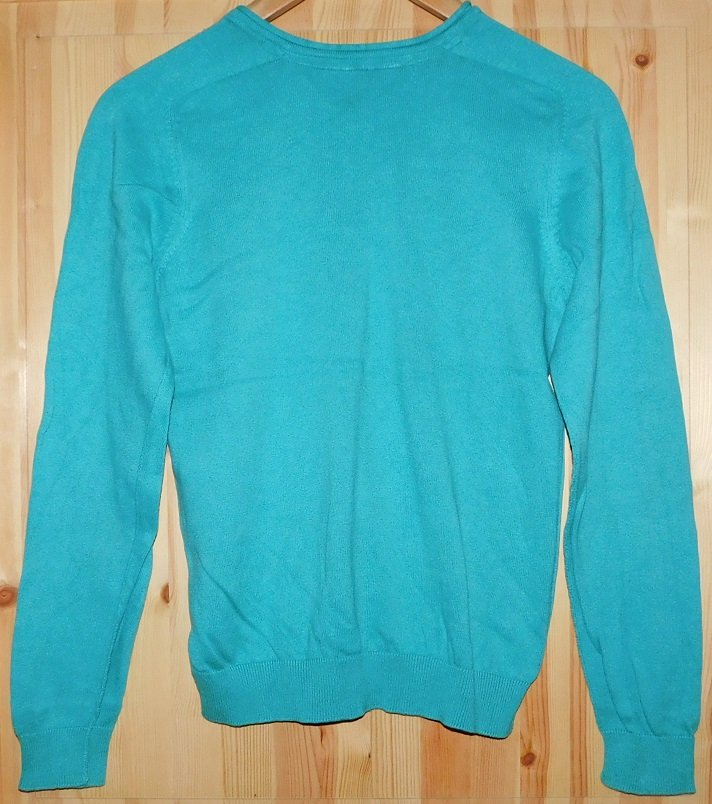 Gr.158 Pullover Baumwolle hellblau / türkis 
