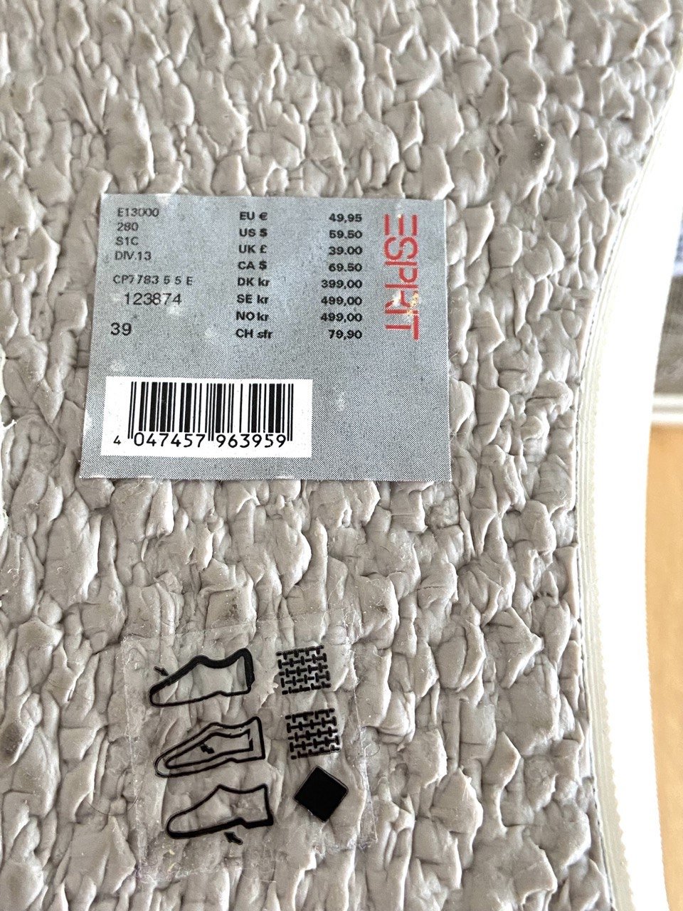 UNGETRAGEN ESPRIT Ballerinas Gr. 39 Canvas beige-braun wie Neu!