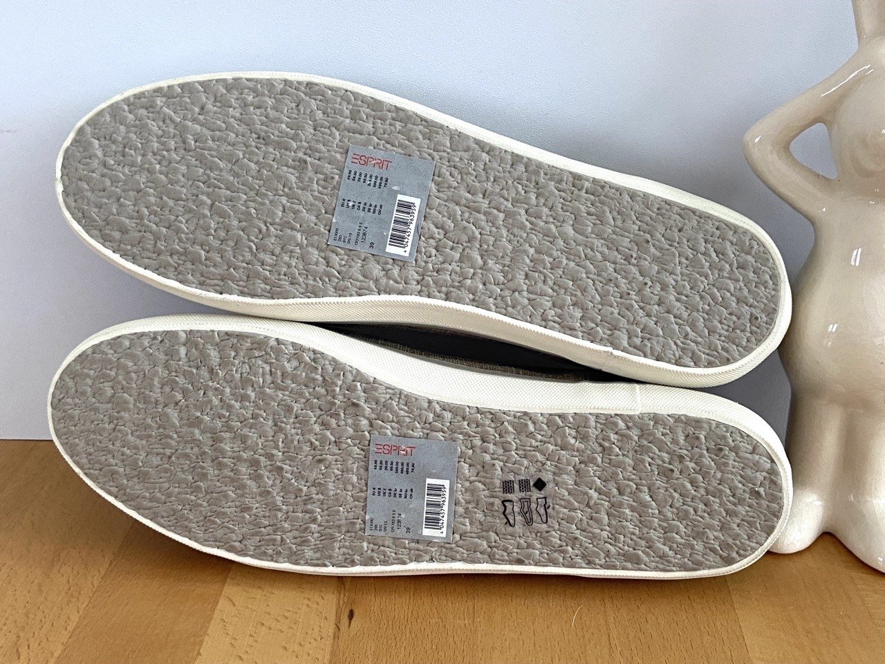 UNGETRAGEN ESPRIT Ballerinas Gr. 39 Canvas beige-braun wie Neu!