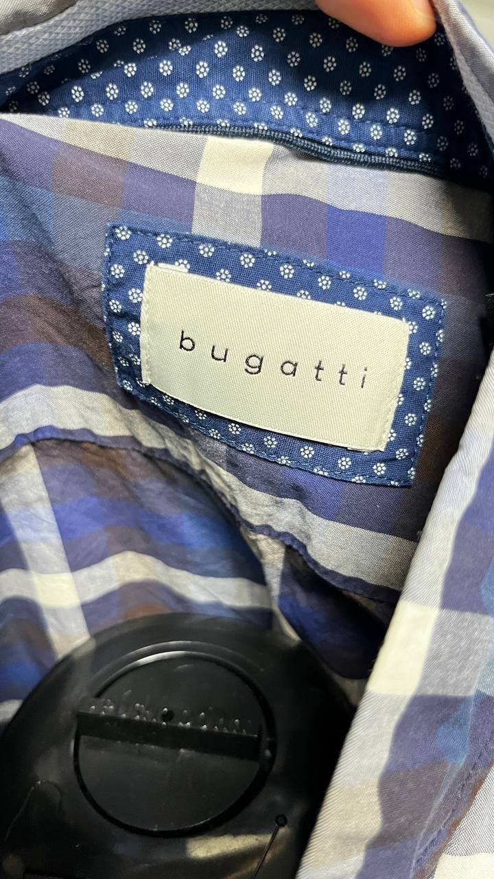 Langärmliges Hemd blau, kariert von Bugatti (Größe XL)