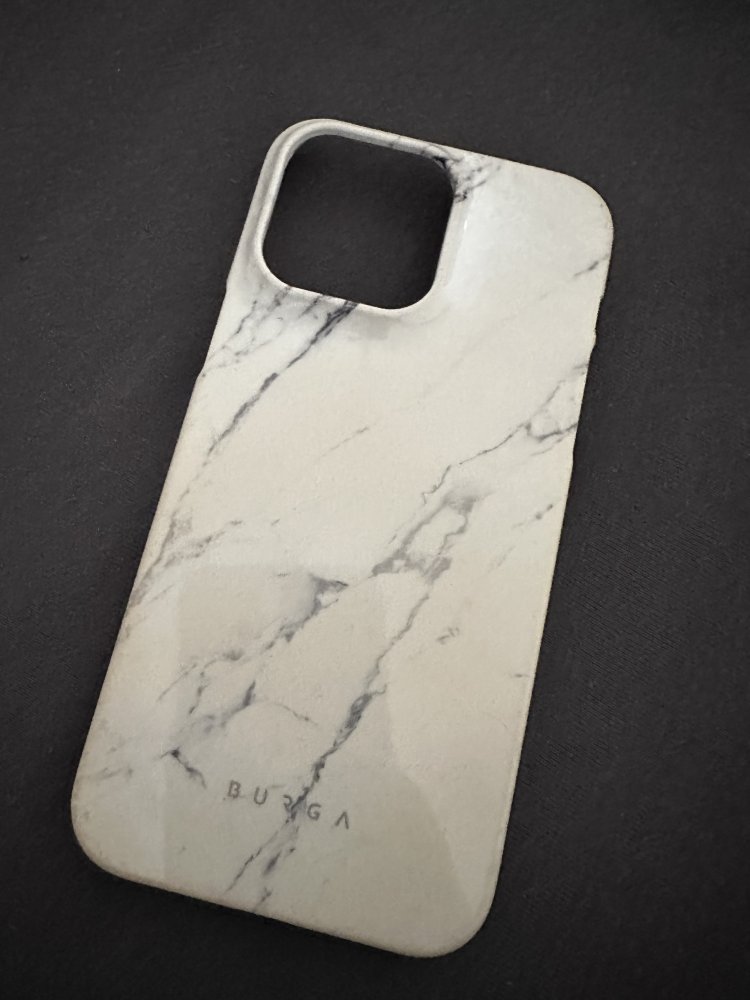 BURGA Satin White Marble Handyhülle iPhone 14 Pro Max 