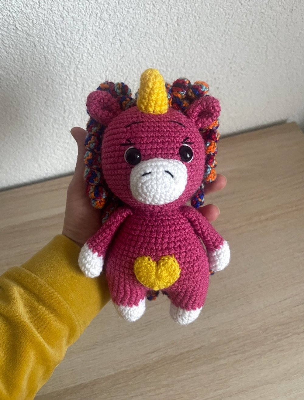 Häkeln 
Einhorn Spielzeug Himbeere