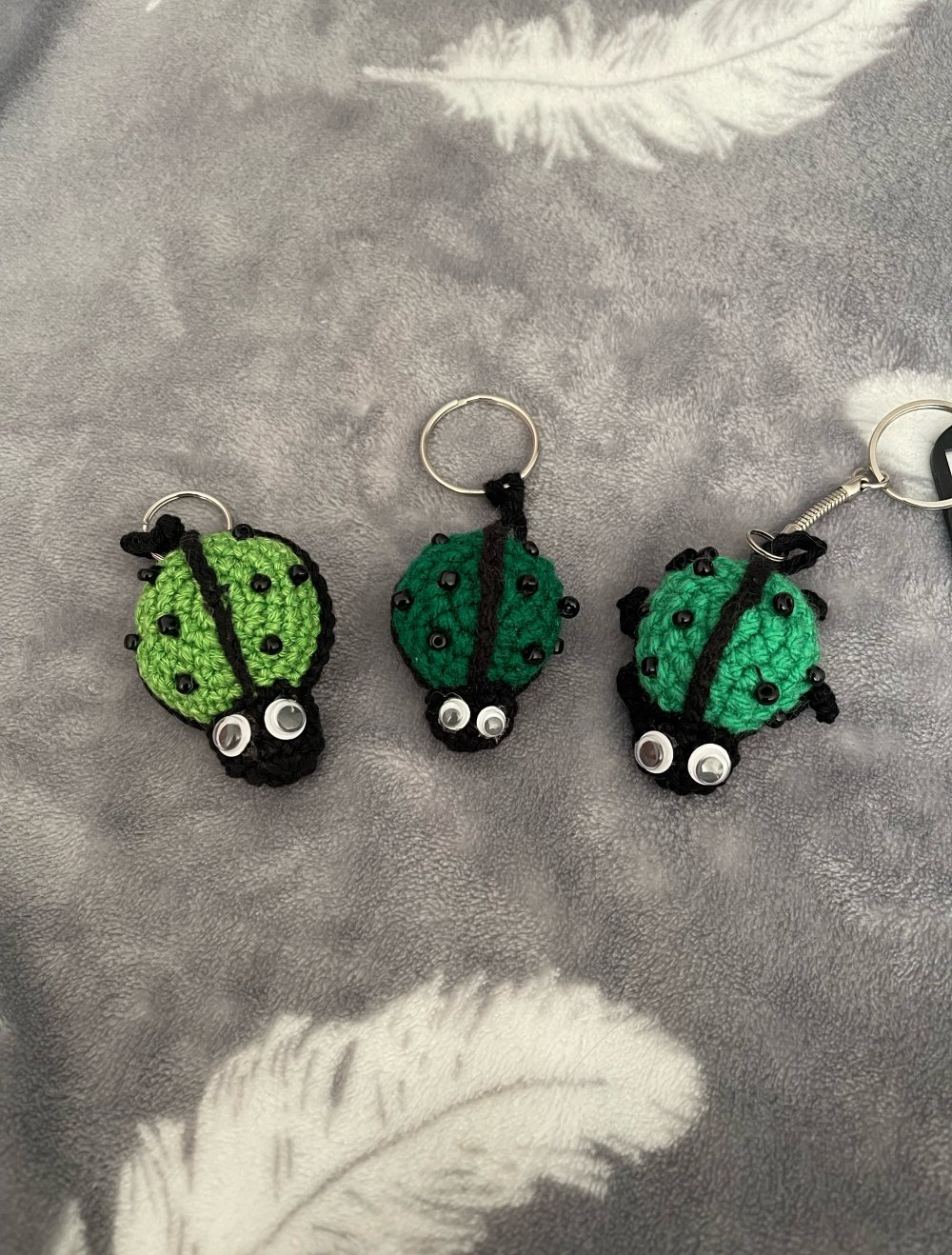 Schlüsselanhänger 
Mini Marienkäfer grün