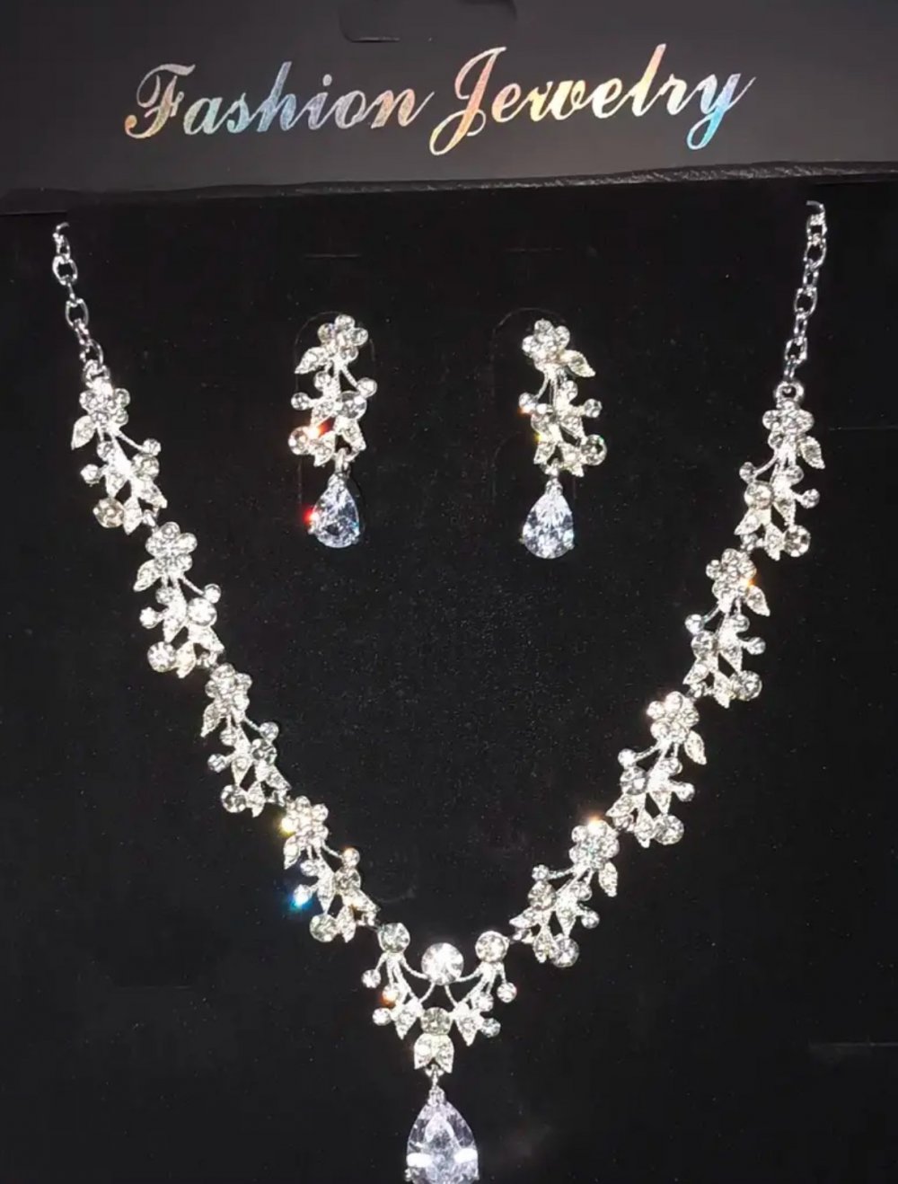 Brautschmuck Hochzeitskette|Halskette+Ohrringe❤️Glanz *NEU