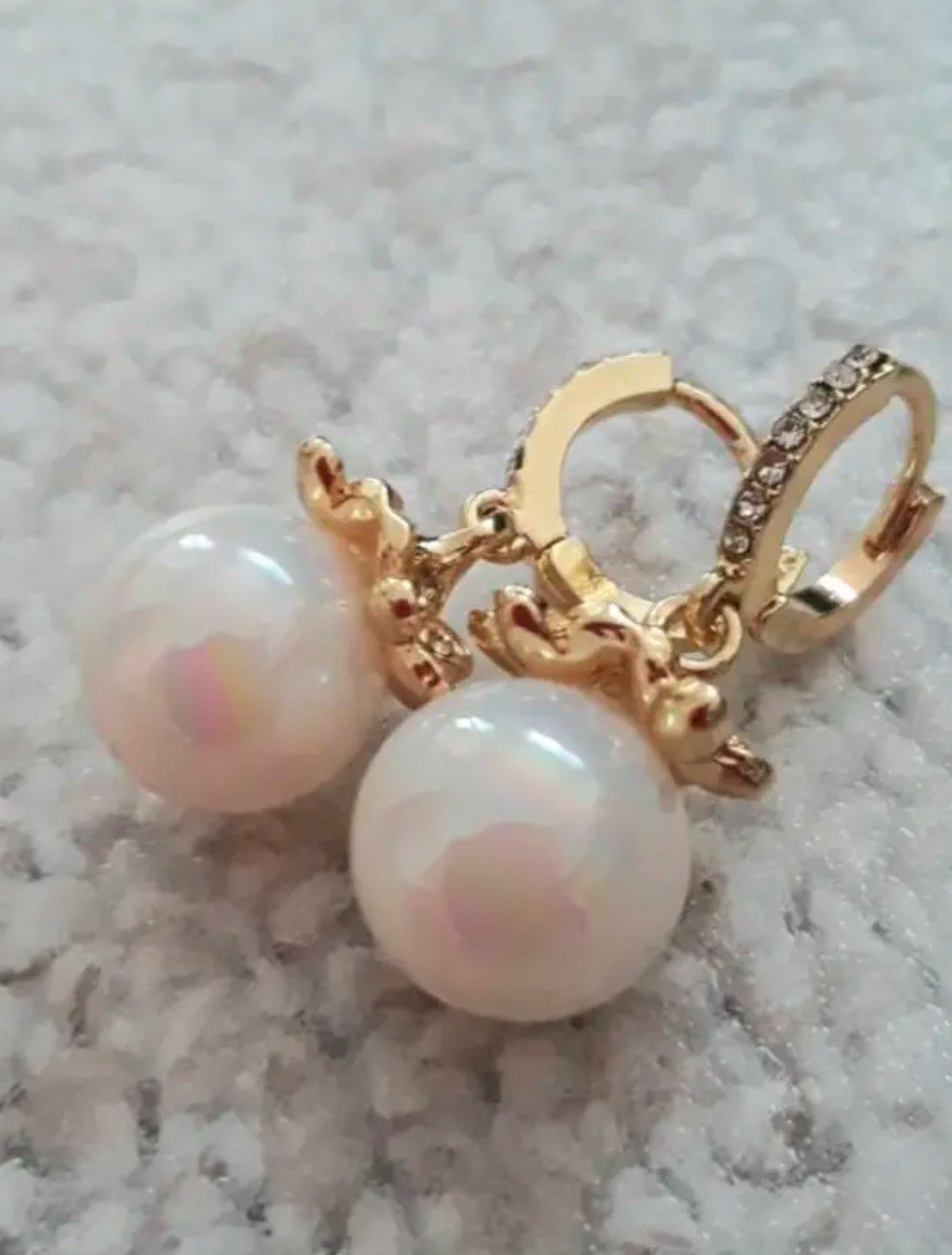 ♥️Hochwertige Ohrringe, Perlen in Luxus-Stil - blumig-golden♥️NEU