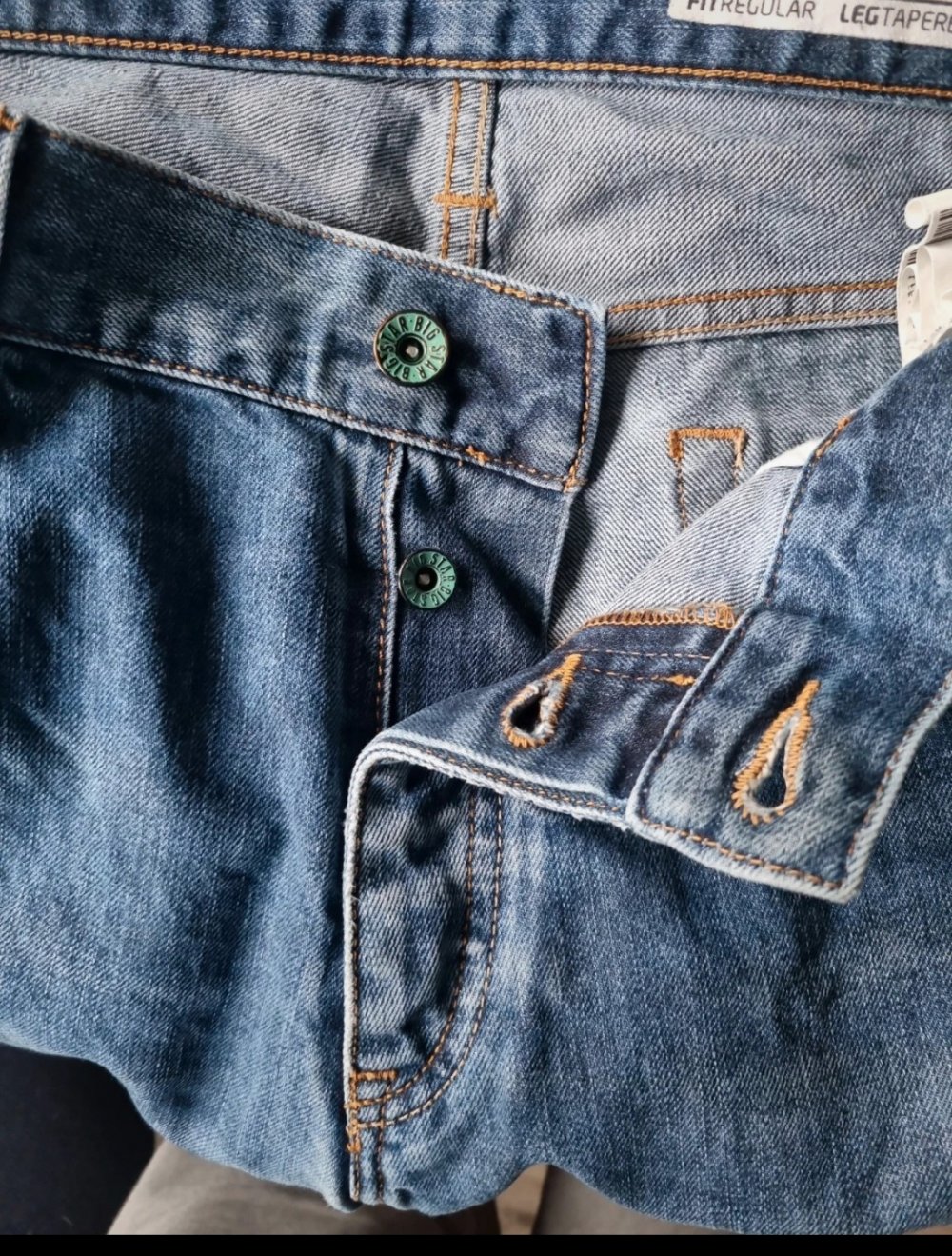 Big Star regular tapered Jeans mit Knopfleiste W36 L 34