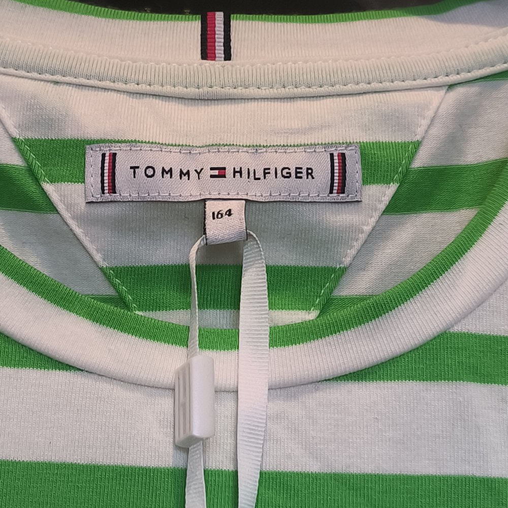 Shirt - T-Shirt - Größe 164 - von Tommy Hilfiger - grün / weiß - NEU mit Etikett