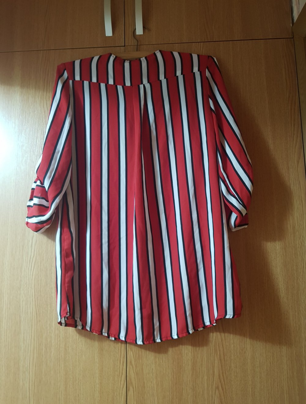 Damen Bluse Gestreift Rot Weiß Streifen Shirt S 36