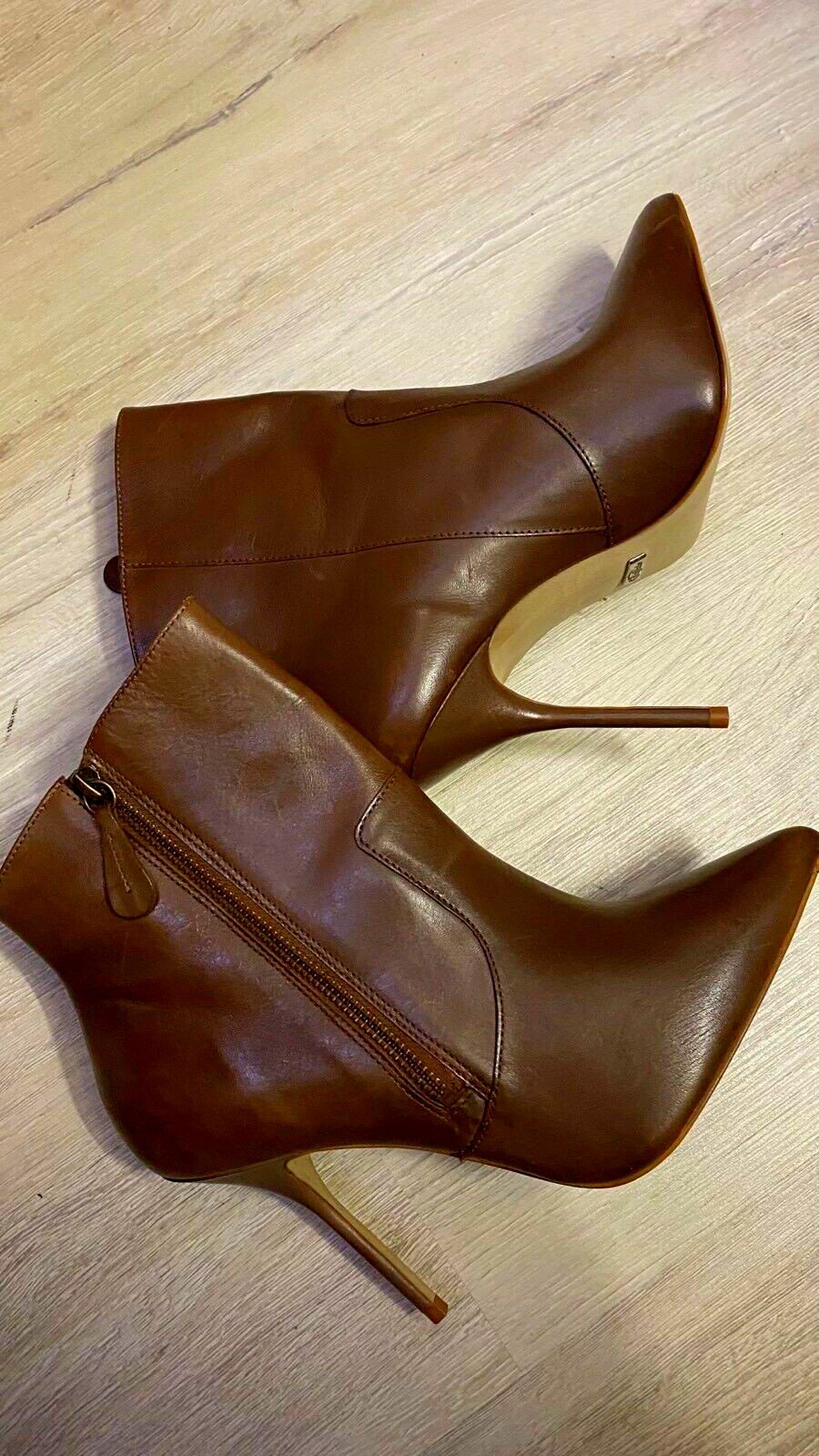 Buffalo Stiefeletten braun spitz Stiletto sexy Leder 40