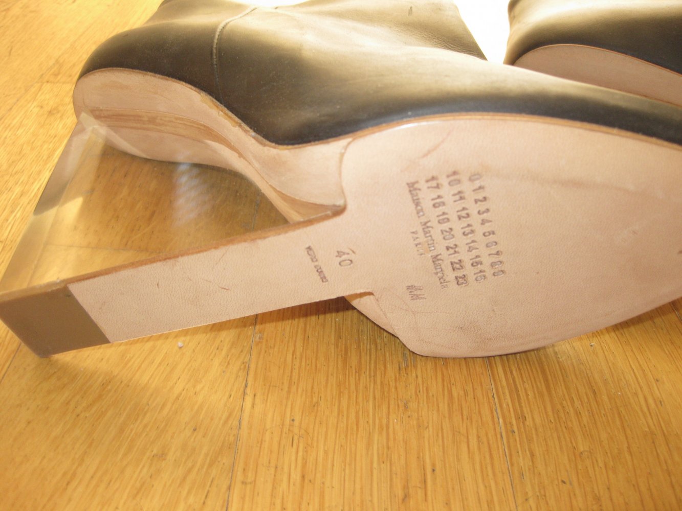 Maison Martin Margiela x H&M schwarz Keilabsatz Lederstiefeletten 40