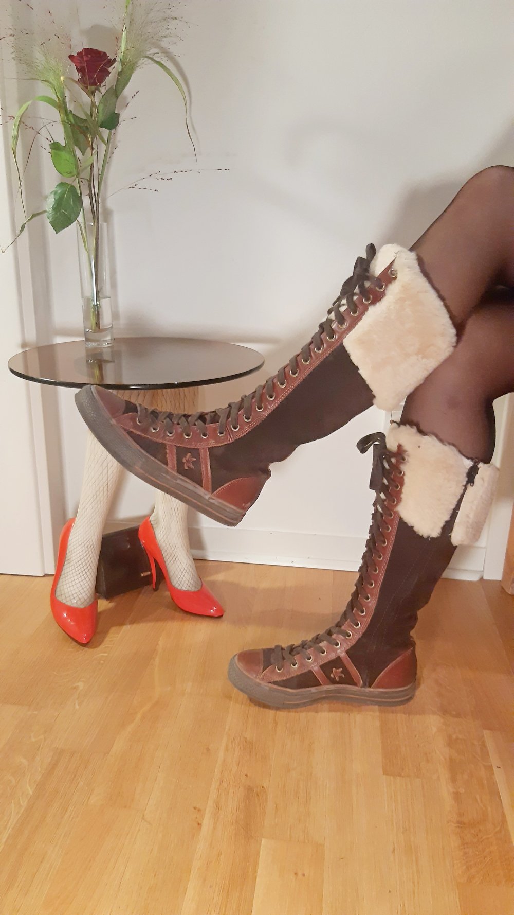 Converse Chucks Stiefel braun Fell 40
