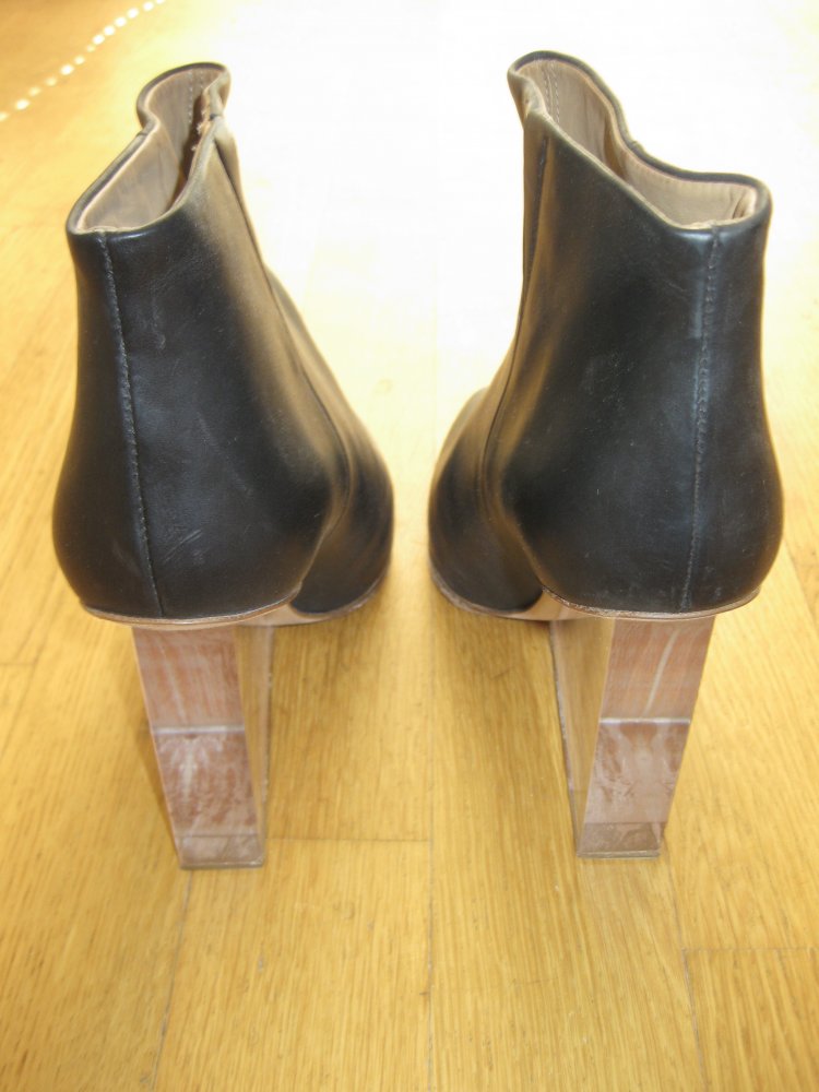 Maison Martin Margiela x H&M schwarz Keilabsatz Lederstiefeletten 40