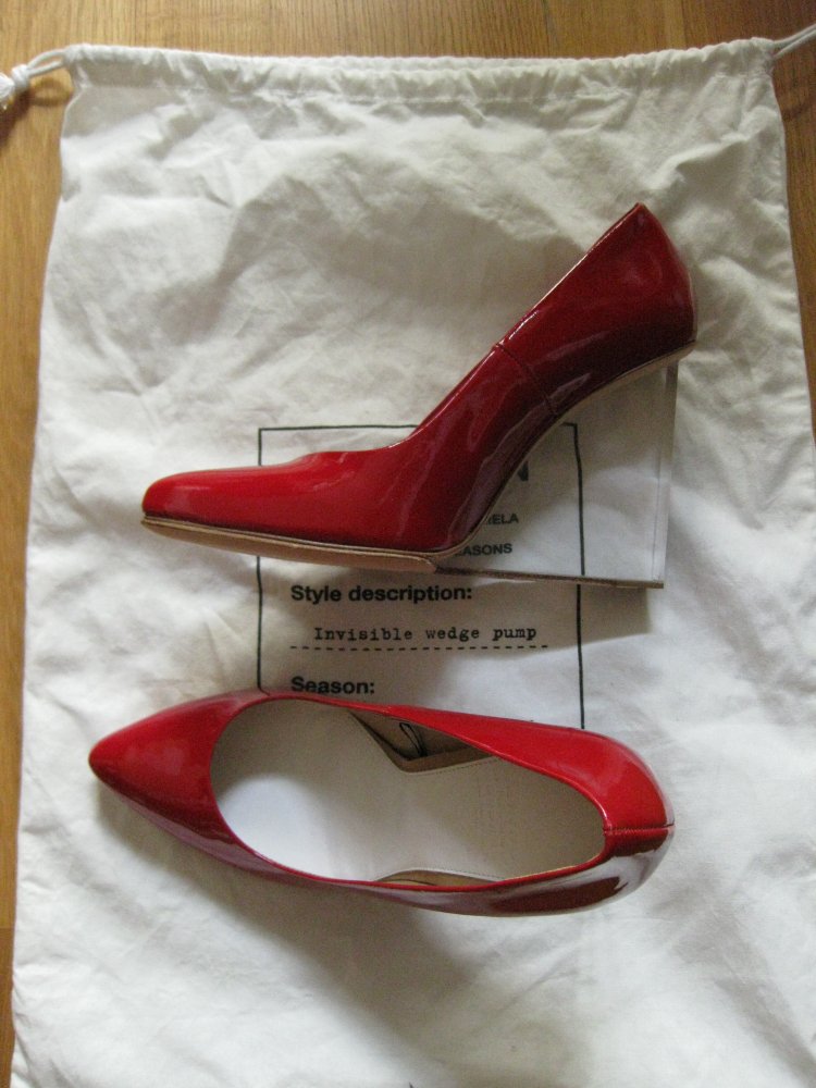 Maison Margiela Lack High Heel Wedge Pumps rot 40