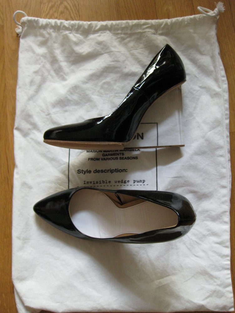 Maison Margiela Lack High Heel Wedge Pumps Schwarz 40