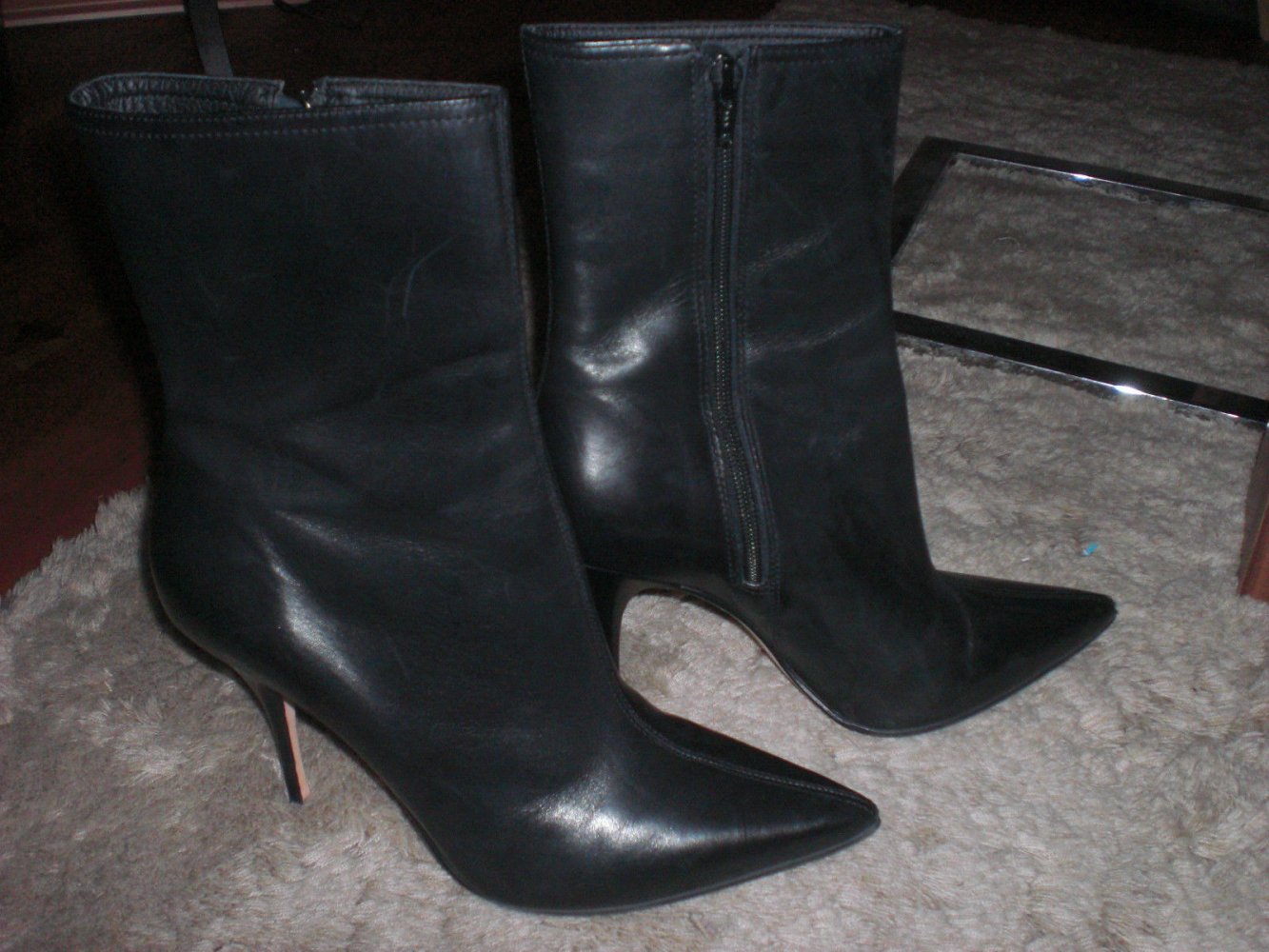 Buffalo Stiefeletten schwarz spitz Stiletto sexy Leder 40