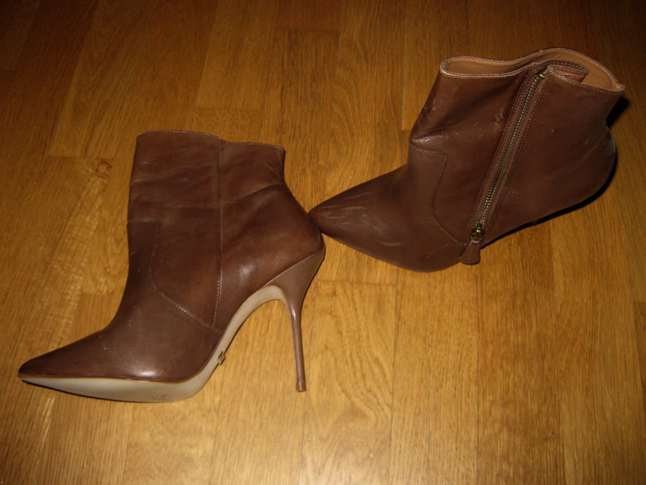 Buffalo Stiefeletten braun spitz Stiletto sexy Leder 40