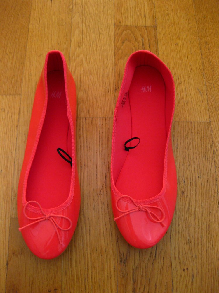 NEU H&M Lack Gummi Pink Ballerinas 40