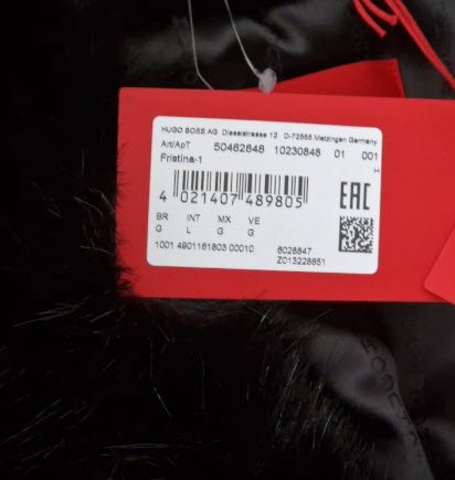HUGO BOSS Damenjacke schwarz Felloptik Fristina Größe L Neu