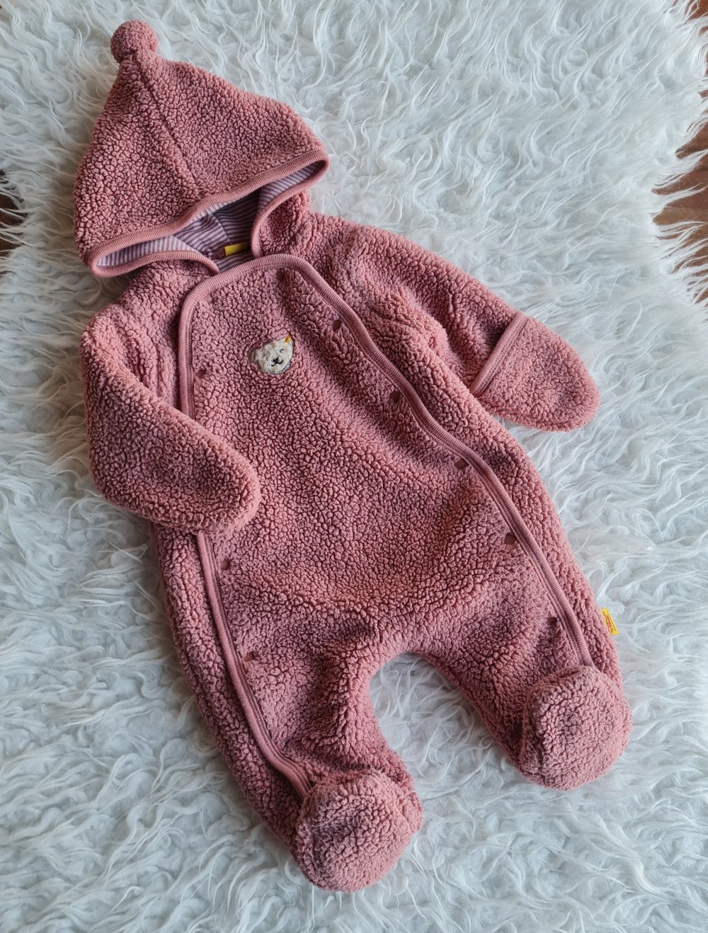 Baby Mädchen Steiff Overal Anzug Kuschelanzug, wattiert, Gr. 50/56