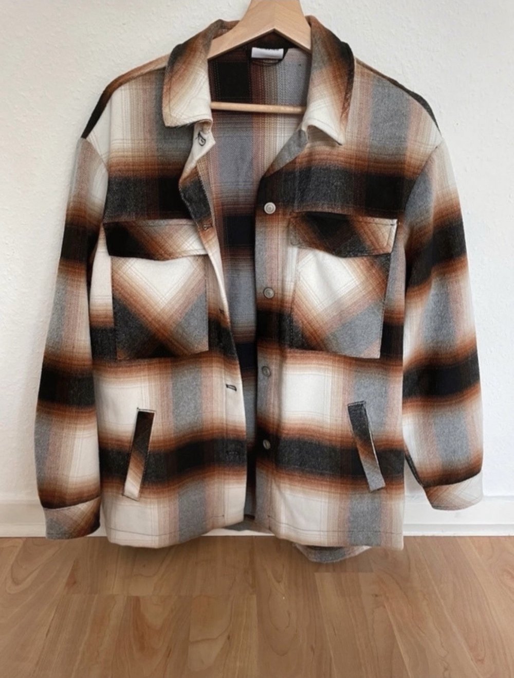 Karierte Hemdjacke braun/beige