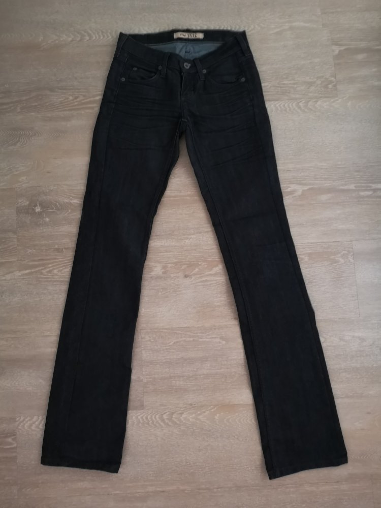 Dunkelblaue Bootcut-Jeans TYRA