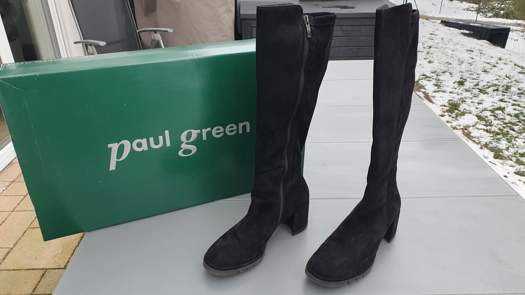 Schwarze Verloursleder Stiefel von Paul Green 
