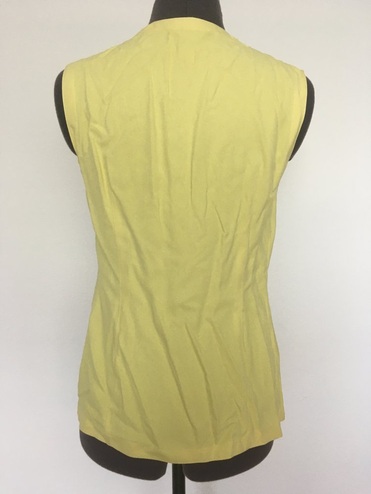 Gianni Versace Bluse / Top mit Knöpfen, gelb - Gr. L / 40