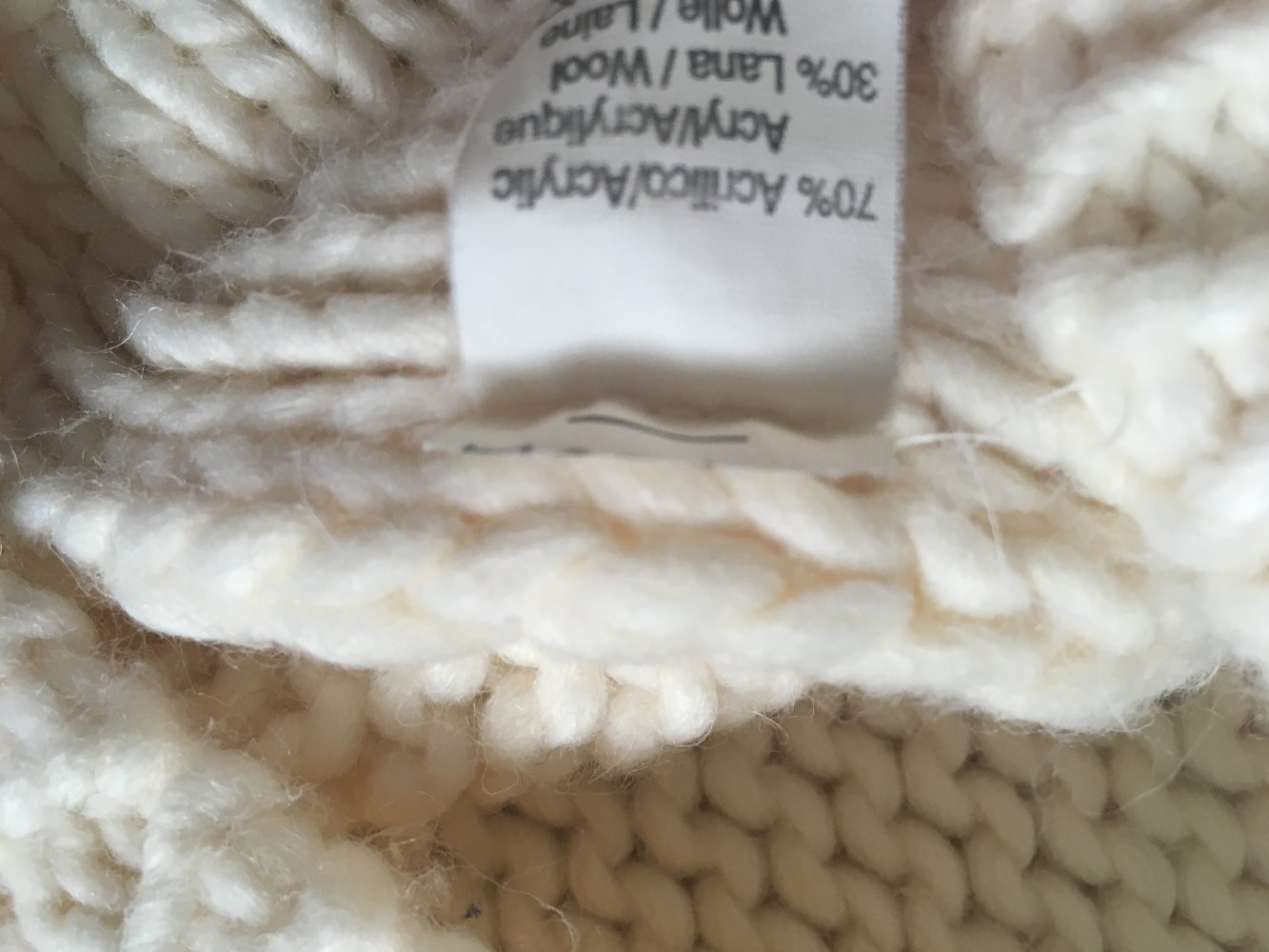Gemütlicher Strick Pullover mit Rollkragen, weiß creme - Gr. M / 38