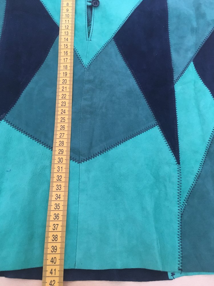 Vintage Top / Trägertop - 100 % Leder, grün - Gr. S / 36, M / 38