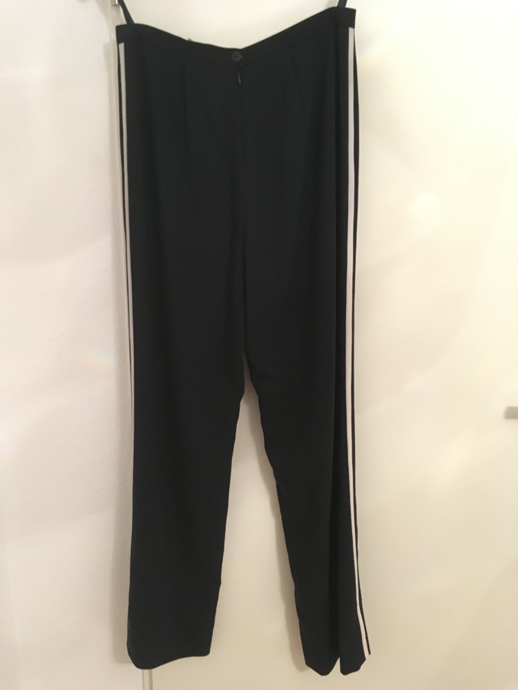 NEU - Elégance Hosenanzug / Hose + Blazer / Jacke, blau dunkelblau weiß - Gr. 40 / L
