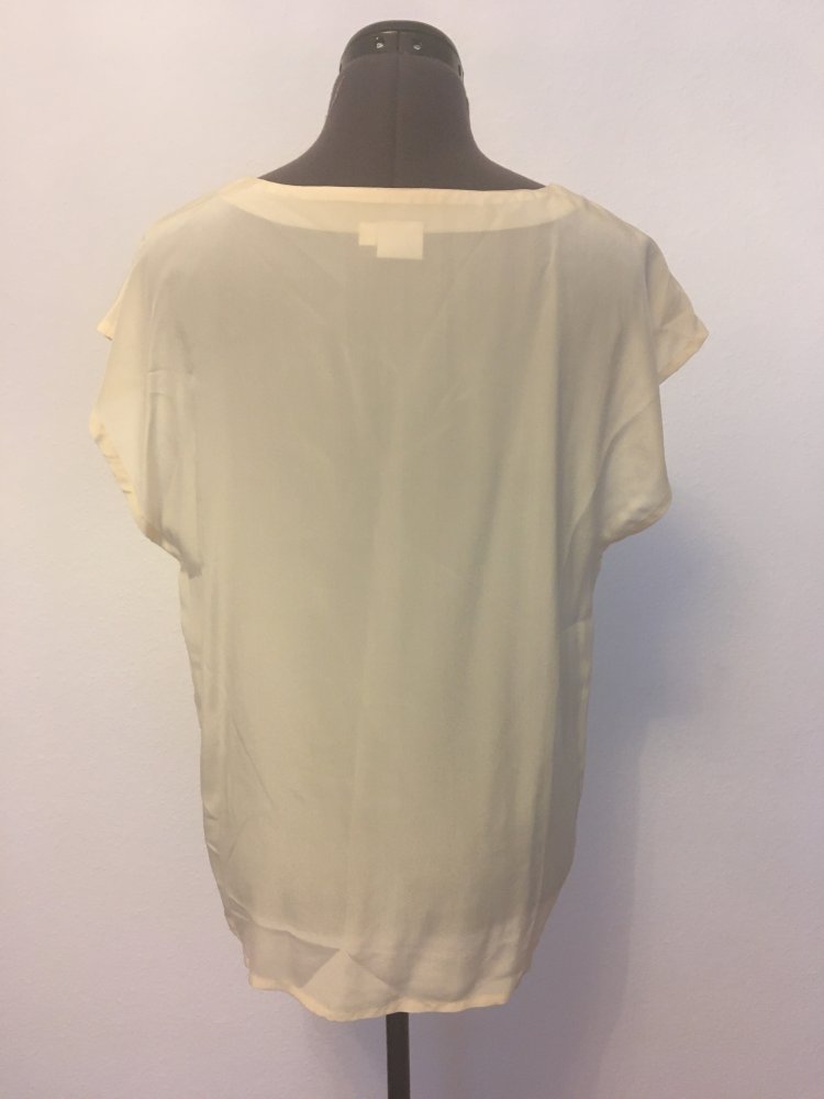 Alba Moda T-Shirt / Bluse, 100 % Seide, weiß - Gr. 38 / M
