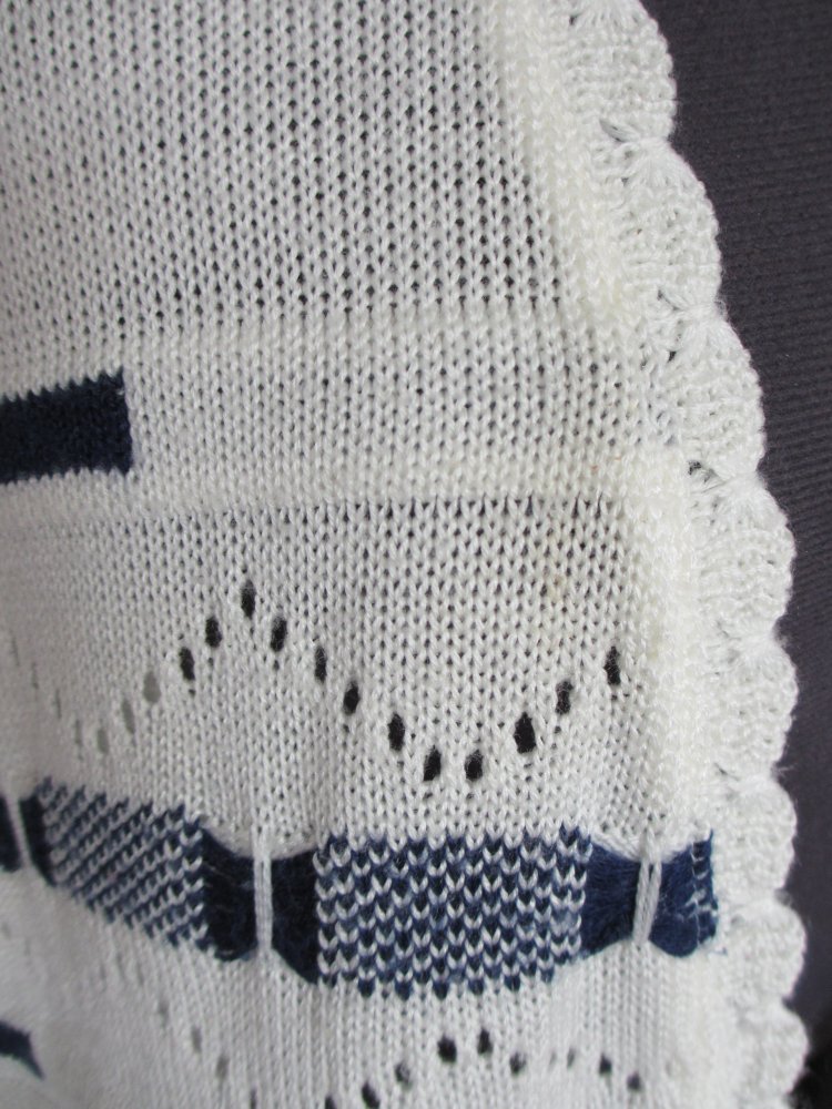 Vintage - Handmade Weste, Blau Weiß - Gr. 40 / L