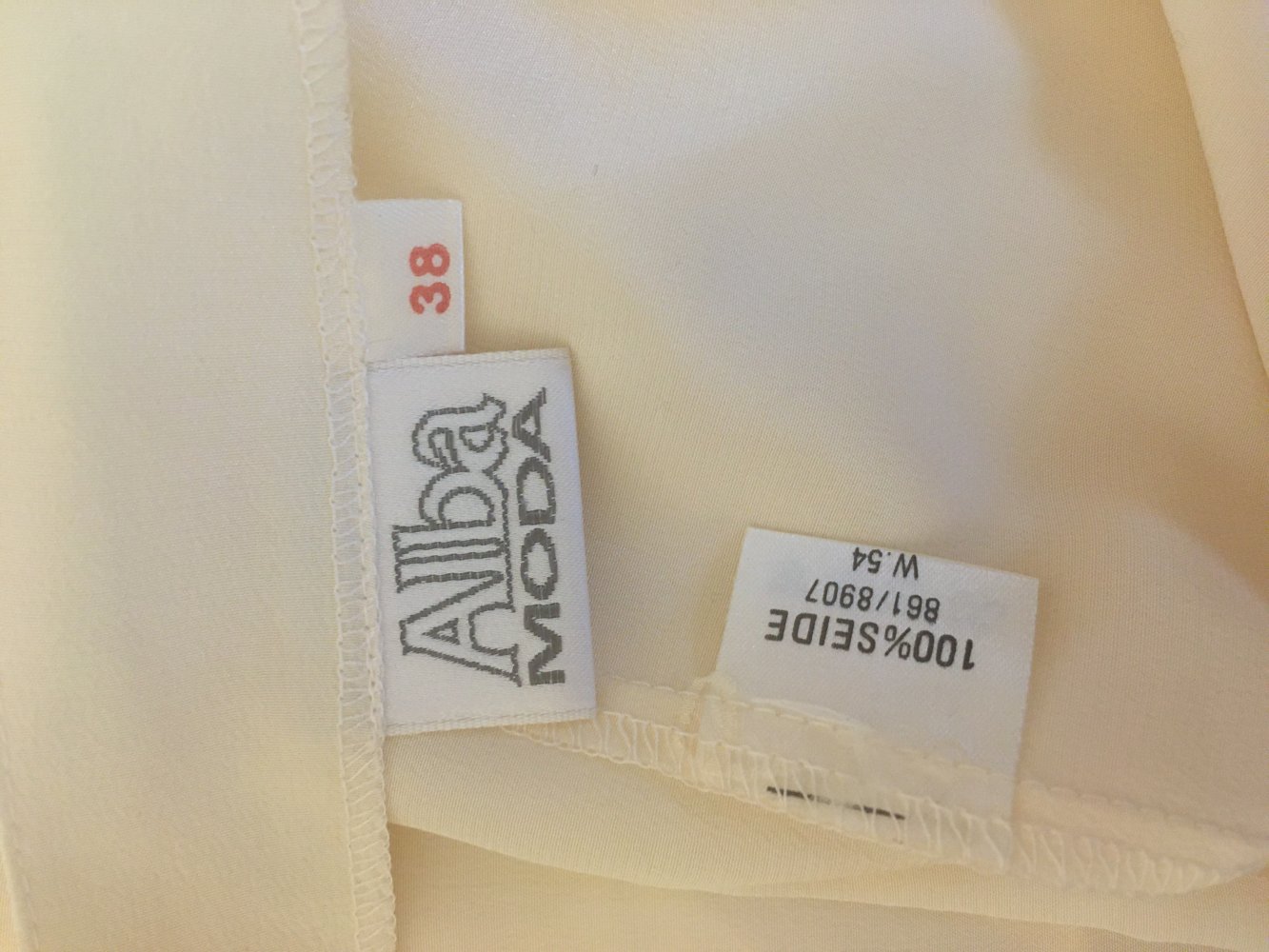 Alba Moda T-Shirt / Bluse, 100 % Seide, weiß - Gr. 38 / M