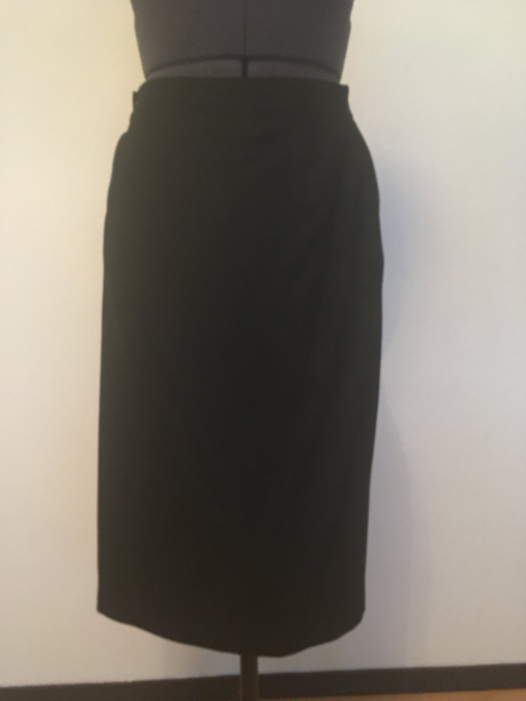 Bleistiftrock, 100 % Schurwolle, schwarz - Gr. 38 / M