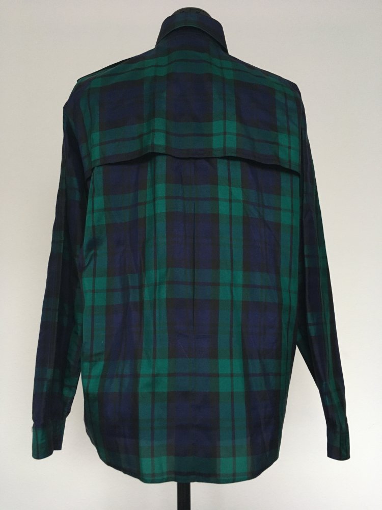 Vintage - Hemd / Hemdbluse kariert, grün blau Gr. 38 / M