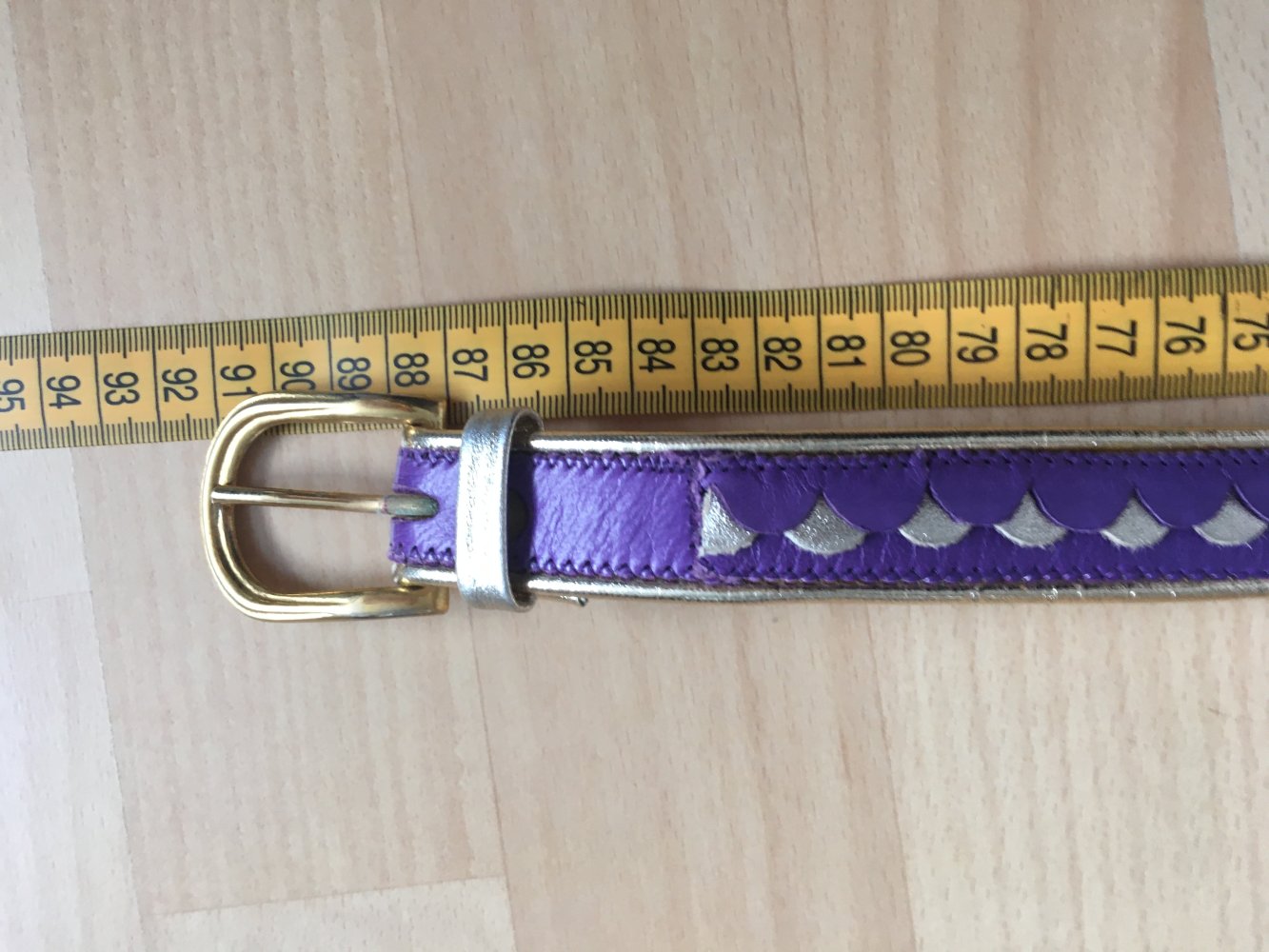Sepcoeur - Gürtel 100 % Leder, lila gold - Gr. 80