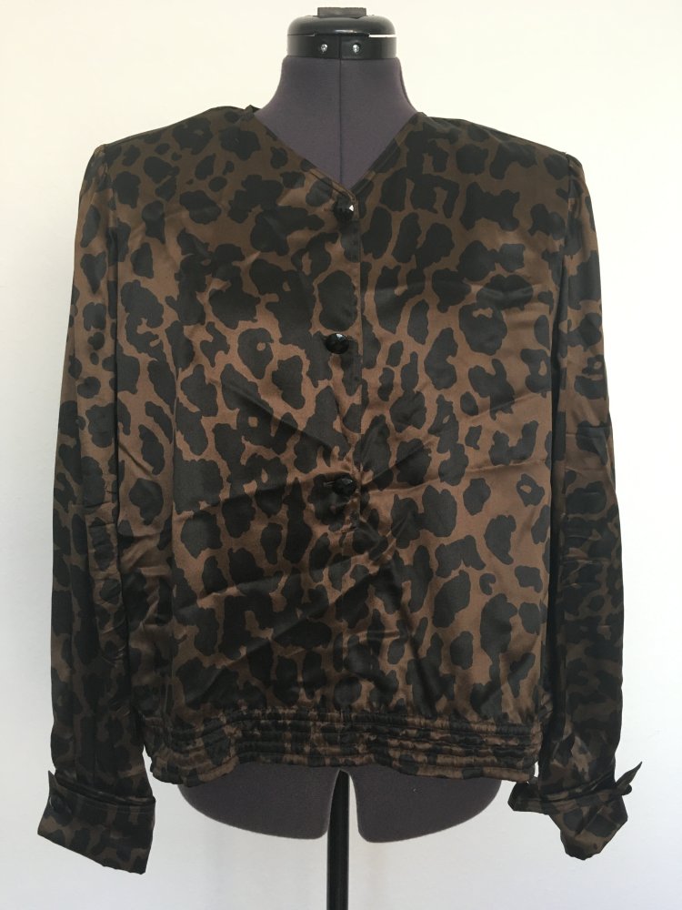 Vintage - Valentino Bluse, braun schwarz, 100 % Seide, Gr. M / 38