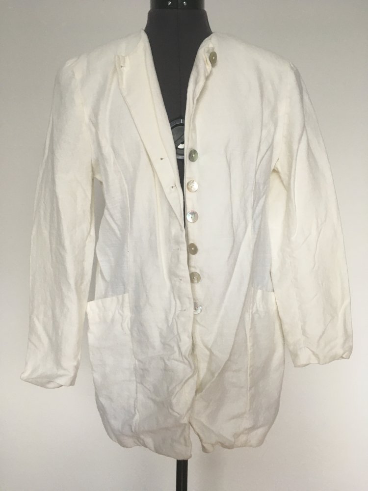 OuiSet Blazer / Jacke, Baumwolle / Leinen, weiß  creme - Gr. S / 36