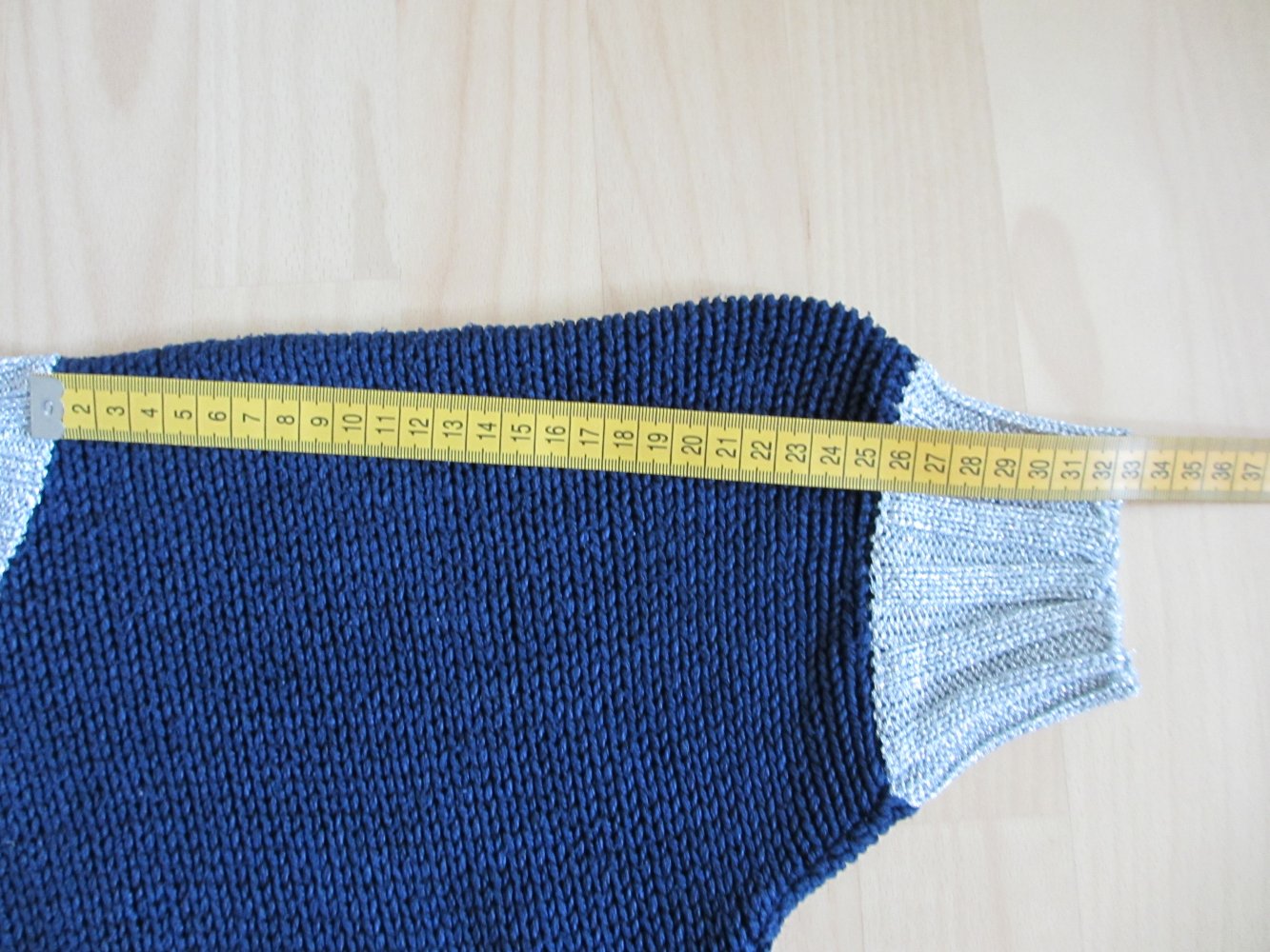 Vintage - Kriziamaglia Strickpullover / Pullover, Silber Blau,  seide - Gr. 38 / M - 40 / L